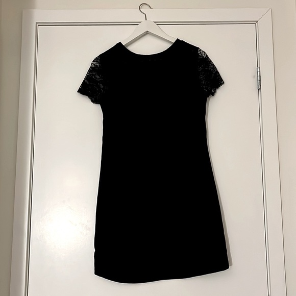 Black Mini-Dress with Lace Detail - Size Small - Picture 2 of 5